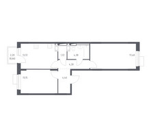 Планировка двухкомнатной(квартира) площадью 59.87 квадратных метров в “ЖК Пятницкие луга”