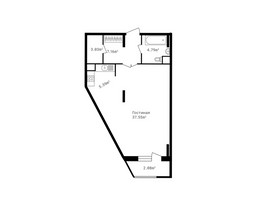 Планировка однокомнатной(квартира) площадью 60.2 квадратных метров в “ЖК Клубный дом Точка отсчета”