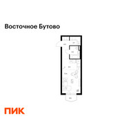 Планировка студии(квартира) площадью 29.1 квадратных метров в “ЖК Восточное Бутово”