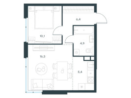Планировка двухкомнатной(квартира) площадью 43.1 квадратных метров в “ЖК Level Мичуринский”