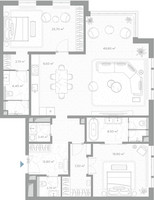 Планировка двухкомнатной(квартира) площадью 145.5 квадратных метров в “ЖК Николь”