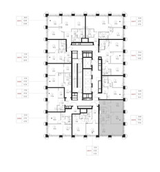 Планировка двухкомнатной(квартира) площадью 57.5 квадратных метров в ЖК “ЖК SET (Сет)”