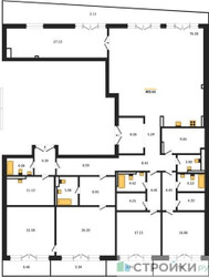 Планировка 4+ комнатной(квартира) площадью 302.61 квадратных метров в ЖК “ЖК LUCE (Люче)”