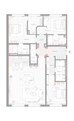 Планировка трехкомнатной(квартира) площадью 193.9 квадратных метров в ЖК “ЖК Николь”