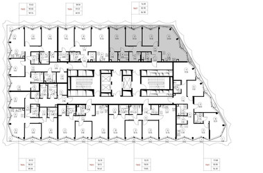 Планировка трехкомнатной(квартира) площадью 85 квадратных метров в ЖК “Дом премиум-класса МИРА”