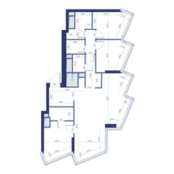 Планировка трехкомнатной(квартира) площадью 89.9 квадратных метров в ЖК “ЖК ХАЙДАУТ”