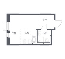 Планировка студии(квартира) площадью 21.73 квадратных метров в “ЖК Пятницкие луга”
