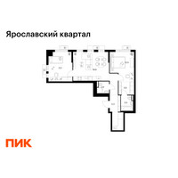 Планировка двухкомнатной(квартира) площадью 66.1 квадратных метров в “Ярославский квартал”