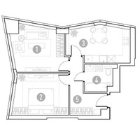 Планировка двухкомнатной(квартира) площадью 55.01 квадратных метров в “УНО Горбунова”