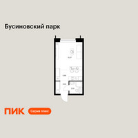 Планировка студии(квартира) площадью 24.34 квадратных метров в “ЖК Бусиновский парк”