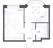 Планировка однокомнатной(квартира) площадью 32.41 квадратных метров в “ЖК Квартал Домашний”