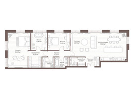 Планировка двухкомнатной(квартира) площадью 152.55 квадратных метров в “Жилой дом Кло 17”