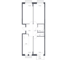Планировка трехкомнатной(квартира) площадью 81.22 квадратных метров в “ЖК Рублевский Квартал”