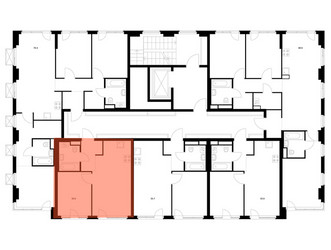 Планировка однокомнатной(квартира) площадью 35.8 квадратных метров в ЖК “ЖК 2-й Иртышский”
