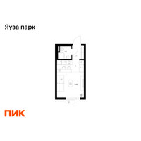 Планировка студии(квартира) площадью 20.9 квадратных метров в “ЖК Яуза Парк (Мытищи)”