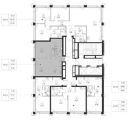 Планировка однокомнатной(квартира) площадью 45.5 квадратных метров в “ЖК SET (Сет)”
