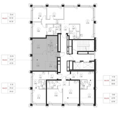 Планировка однокомнатной(квартира) площадью 45.5 квадратных метров в ЖК “ЖК SET (Сет)”