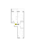 Планировка трехкомнатной(квартира) площадью 65.8 квадратных метров в “ЖК Радость (Радумля Парк)”