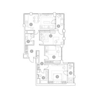 Планировка 4+ комнатной(квартира) площадью 99.6 квадратных метров в “ЖК ВЭРИ на Миклухо-Маклая”