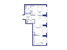 Планировка двухкомнатной(квартира) площадью 66.7 квадратных метров в “ЖК Событие”