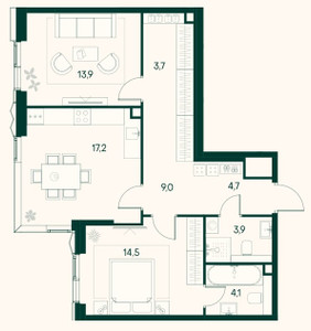 Планировка квартиры, ID 536278