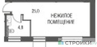 Планировка студии(квартира) площадью 30.1 квадратных метров в “ЖК Резиденции Архитекторов”