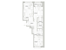 Планировка двухкомнатной(квартира) площадью 80.53 квадратных метров в “Архитектурный проект Мыс”