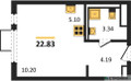 Планировка квартиры Студия (Квартиры)22.83
