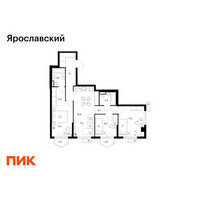 Планировка трехкомнатной(квартира) площадью 76.3 квадратных метров в “ЖК Ярославский”