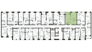 Планировка однокомнатной(квартира) площадью 40.6 квадратных метров в “ЖК Пушкино Град”