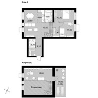 Планировка 4+ комнатной(квартира) площадью 106.2 квадратных метров в “Апрелевка Клаб”