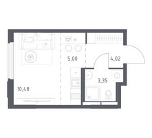 Планировка студии(квартира) площадью 22.85 квадратных метров в “ЖК Космический Квартал”