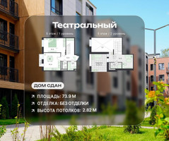 Планировка двухкомнатной(квартира) площадью 73.9 квадратных метров в “ЖК Театральный”