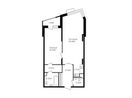Планировка двухкомнатной(квартира) площадью 74.1 квадратных метров в “ЖК Клубный дом Точка отсчета”