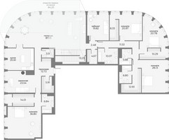Планировка 4+ комнатной(апартаменты) площадью 416.16 квадратных метров в “ЖК Sky View (Скай Вью)”