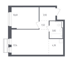 Планировка однокомнатной(квартира) площадью 41.27 квадратных метров в “ЖК Рублевский Квартал”