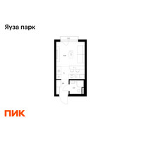 Планировка студии(квартира) площадью 20.1 квадратных метров в “ЖК Яуза Парк (Мытищи)”