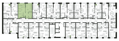 Планировка однокомнатной(квартира) площадью 38.6 квадратных метров в ЖК “ЖК Пушкино Град”