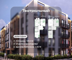 Планировка 4+ комнатной(квартира) площадью 126.5 квадратных метров в “ЖК Театральный”