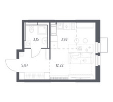 Планировка студии(квартира) площадью 25.17 квадратных метров в “ЖК Большое Путилково”