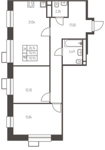 Планировка квартиры, ID 554590