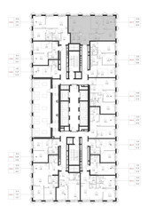 Планировка трехкомнатной(квартира) площадью 80 квадратных метров в ЖК “ЖК SET (Сет)”