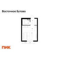 Планировка студии(квартира) площадью 25.8 квадратных метров в “ЖК Восточное Бутово”