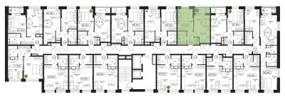 Планировка однокомнатной(квартира) площадью 35.9 квадратных метров в ЖК “ЖК Пушкино Град”