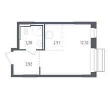 Планировка студии(квартира) площадью 22.35 квадратных метров в “ЖК Рублевский Квартал”