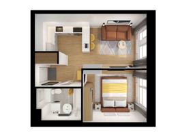 Планировка однокомнатной(квартира) площадью 34.7 квадратных метров в “ЖК Ильинские луга”