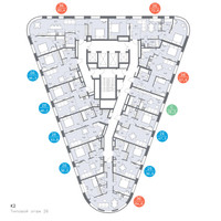 Планировка 4+ комнатной(квартира) площадью 83.4 квадратных метров в “ЖК Родина Переделкино”