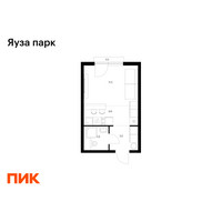 Планировка студии(квартира) площадью 23.4 квадратных метров в “ЖК Яуза Парк (Мытищи)”