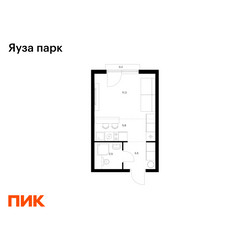 Планировка студии(квартира) площадью 23.4 квадратных метров в ЖК “ЖК Яуза Парк (Мытищи)”