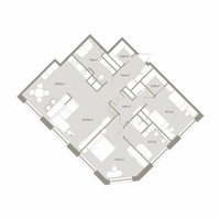 Планировка трехкомнатной(апартаменты) площадью 112.56 квадратных метров в “ЖК D'ORO MILLE (Доро Милле)”